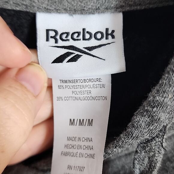 Reebok Charcoal Gray Pullover Hooded Sweatshirt, Medium - Picture 4 of 6